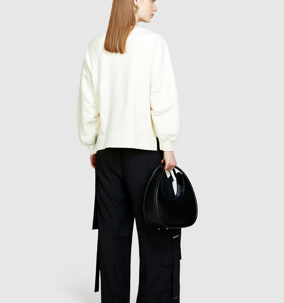 Oversized sweatshirt with drawstring - women's sweatshirts - Creamy White | Sisley image number 3